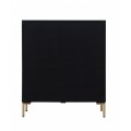 Univerzální černá barva komody Denda zaručí snadnou kombinovatelnost s nábytkem se zlatými prvky