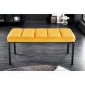 Moderní nábytek s inudstriálním nádechem - stylová hořčicově žlutá lavice Soreli