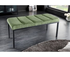Moderní zelená lavice Soreli ve stylovém manšestrovém provedení