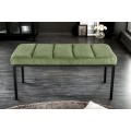 Moderní nábytek pro Váš interiér - dodejte Vašemu domovu designovou lavici Soreli se zeleným manšestrovým čalouněním