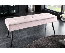 Designová čalouněná lavice Soreli v růžovém sametovém provedení