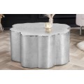 Art deco kovový konferenční stolek Stobio ve stříbrné barvě bez nožiček 73cm