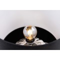 Moderní glamour stolní lampa Redesia s kovovým stříbrným stojanem a černým kulatým stínítkem 55cm