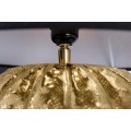 Moderní glamour stolní lampa Redesia se zlatým kovovým stojanem a černým kulatým stínítkem 55cm