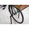 Industriální designový barový pult Bicycle s masivní deskou a černou podstavou s koly 194cm