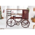 Designový barový pult Tricycle z kovu a dřeva v podobě kola s úložným prostorem