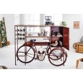 Designový industriální barový pult Tricycle z mangového dřeva s kovovou konstrukcí ve tvaru kola 190cm