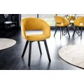 Designová čalouněná jídelní židle Lena ve skandinávském stylu žluté barvy