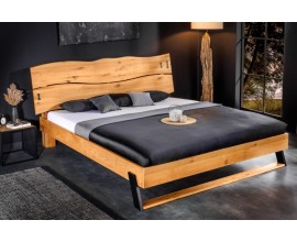 Masivní designová manželská postel Sheesham z palisandrového dřeva naturální hnědé barvy 180x200cm