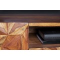 Art deco masivní TV stolek Sovoy z palisandrového dřeva přírodní hnědé barvy se zlatými nožičkami 160cm