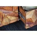 Art deco masivní TV stolek Sovoy z palisandrového dřeva přírodní hnědé barvy se zlatými nožičkami 160cm