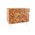 Art deco masivní barová skříňka Sovoy ze dřeva sheesham hnědé barvy se zlatými nožičkami 90cm