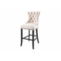 Elegantní barová židle Modern Barock se světlým béžovým potahem a designovým prošíváním 74cm