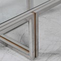 Designový chromový konferenční stolek Anesi čtvercového tvaru se skleněnou deskou 100cm