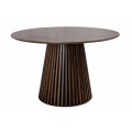 Moderní jídelní stůl Davidson ze dřeva kulatý tmavě hnědý dub 120cm