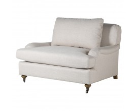 Moderní křeslo Belgian na kolečkách bílý loveseat 125cm