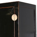 Vintage skříň Kolorida z masivního dřeva černé barvy se čtyřmi poličkami a dvířky 187cm