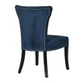 Luxusní modrá sametová židle LORETTA