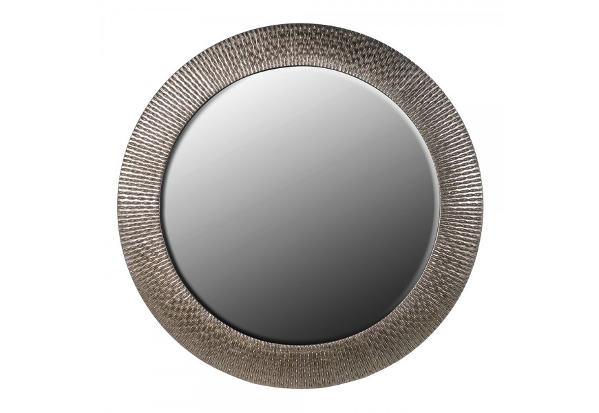 Modern&iacute; n&aacute;stěnn&eacute; kulat&eacute; zrcadlo Bolleto s ozdobn&yacute;m vzorov&yacute;m r&aacute;mem 137cm