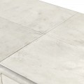 Luxusní příborník Pellia Marble s koženým bílým potahem a zlatou konstrukcí 176cm