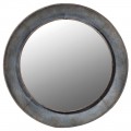 Designové kulaté závěsné zrcadlo Rovenna šedé barvy s vintage patinou