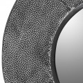 Kovové kulaté zrcadlo Meriss šedé barvy s reliéfovým povrchem