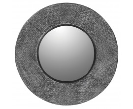 Šedé kulaté texturované nástěnné zrcadlo Meriss v industriálním stylu