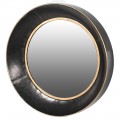 Vintage kruhové zrcadlo Zlarion s kovovým ramem a lemem ze zlaté barvy 50cm