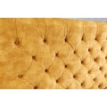 Moderní chesterfield manželská postel Kreon ve žlutém provedení ze sametu 180x200cm