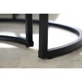 Designový set dvou industriálních konferenčních stolků v černém provedení Nadja z kovu, dřeva a skla