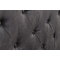 Chesterfield manželská postel Gambino s tmavě šedým čalouněním z mikrovlákna 180x200cm