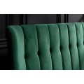 Retro manželská postel Alva se smaragdově zeleným sametovým potahem a černými nožičkami 160x200cm
