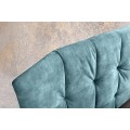 Designová manželská postel Velouria petrolejové modré barvy se sametovým čalouněním 180x200