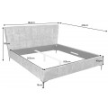 Designová manželská postel Velouria se sametovým čalouněním ve stylu Chesterfield tmavě šedá 160 cm