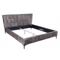 Designová manželská postel Velouria se sametovým čalouněním ve stylu Chesterfield tmavě šedá 180 cm