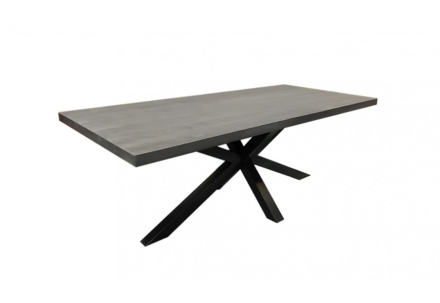 Designový jídelní stůl Comedor z masivního dřeva s kovovými zkříženýma nohama 200
