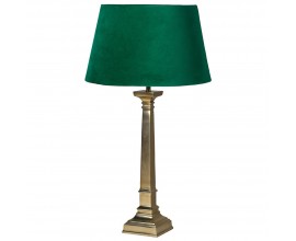 Vintage luxusní stolní lampa Pericles se zlatou kovovou podstavou a smaragdově zeleným stínítkem 75cm