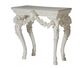 Barokní konzolový stůl Selin s vintage nádechem v bílé barvě 90 cm