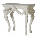 Konzolový barokní stůl Selin s vintage nádechem v bílé barvě