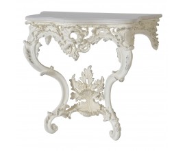Barokní konzolový stolek s vintage nádechem Selin v bílé barvě 82 cm