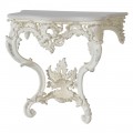 Barokní konzolový stůl v bílé barvě s vintage nádechem Selin