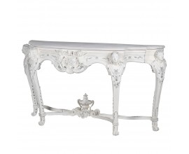 Luxusní barokní konzolový stolek Selin s vintage nádechem v bílé barvě 94 cm