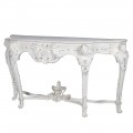 Luxusní barokní konzolový stolek Selin v bílé barvě s vintage nádechem