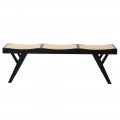 Ratanová lavice v minimalistickém čínském stylu se třemi sedadly Eyson 45 cm