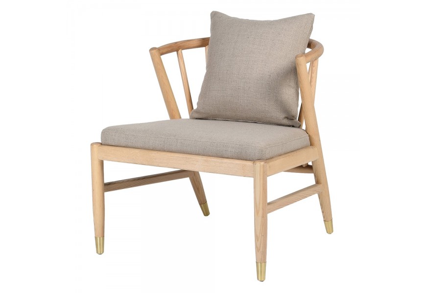 Vřetenová židle ve skandinávském stylu Terin s čalouněním v šedé barvě