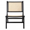 Černá ratanová židle v minimalistickém čínském stylu Eyson