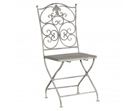 Stylová vintage kovová skládací židle Manil v šedé barvě 92 cm