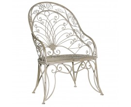 Vintage kovová židle s vysokým opěradlem v šedé barvě Milen 99 cm