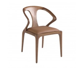 Luxusní designová jídelní židle Vita Naturale ze dřeva a ekokůže