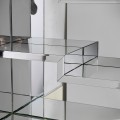 Zrcadlová vitrína Shine ve stříbrné barvě s poličkami a skříňkami bez nožiček 277cm